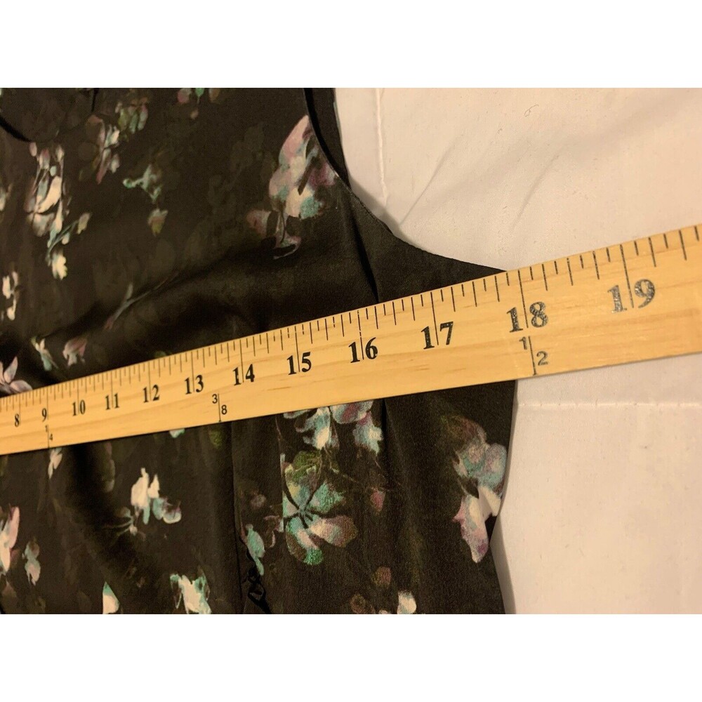 Simply Vera Wang Women’s Black Midi Floral Whimsigoth Dress Ruffles Medium Fairy - Picture 11 of 13